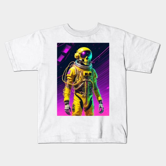 Skull Spaceman Kids T-Shirt by DeathAnarchy